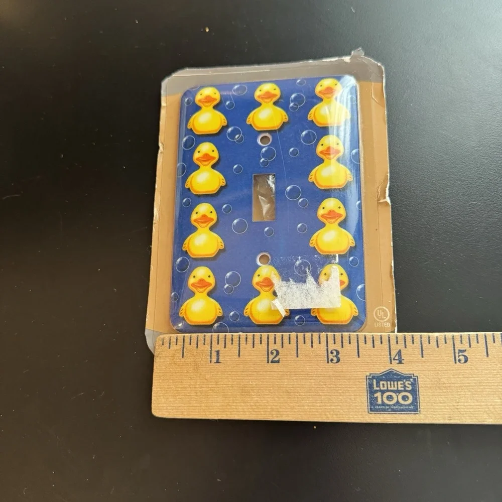 Rubber Duck And Bubbles Blue Single Light Switch Toggle‎ Cover NEW